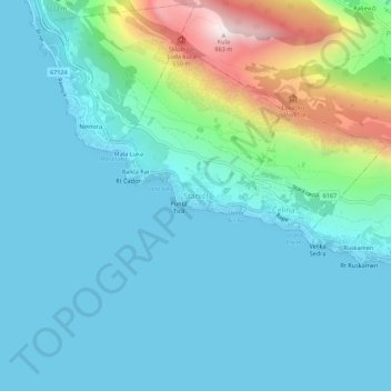 Carte topographique Stanići, altitude, relief