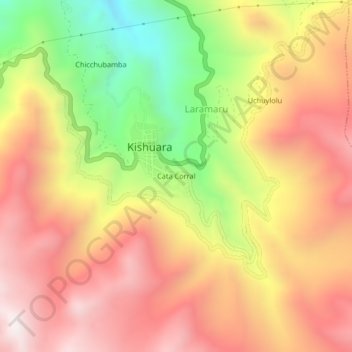 Carte topographique Cata Corral, altitude, relief