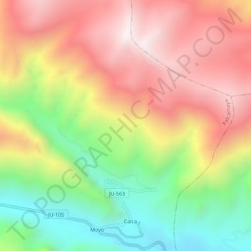 Carte topographique Provincia de Tarma, altitude, relief
