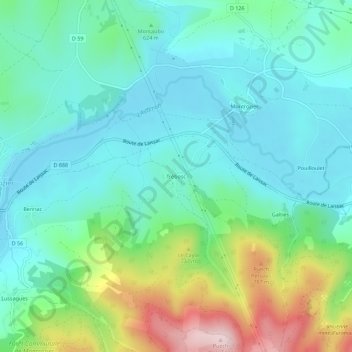 Carte topographique Trébosc, altitude, relief