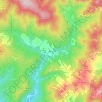 Carte topographique Gorgo, altitude, relief