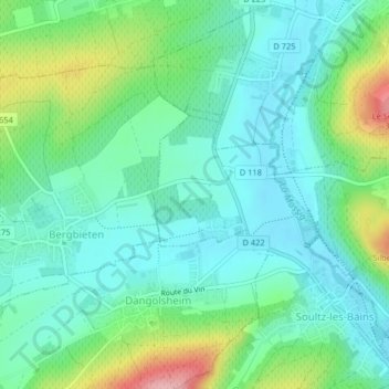 Carte topographique Su, altitude, relief