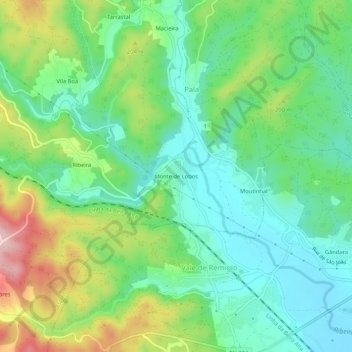 Carte topographique Monte de Lobos, altitude, relief