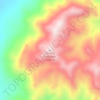Carte topographique Cerro El Colorado, altitude, relief