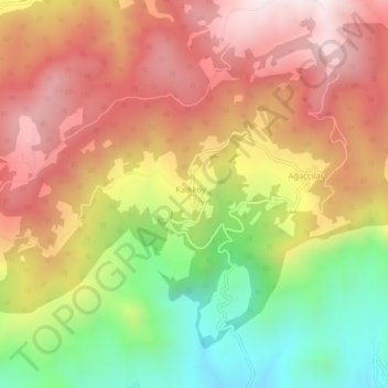 Carte topographique Kadıköy, altitude, relief