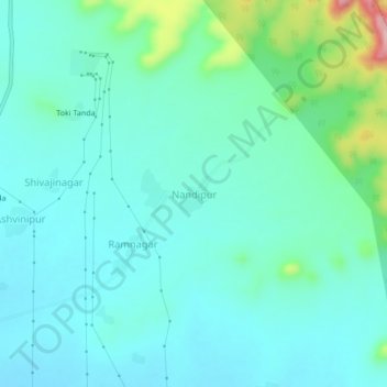 Carte topographique Nandipur, altitude, relief