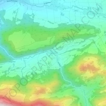 Carte topographique Vermes, altitude, relief