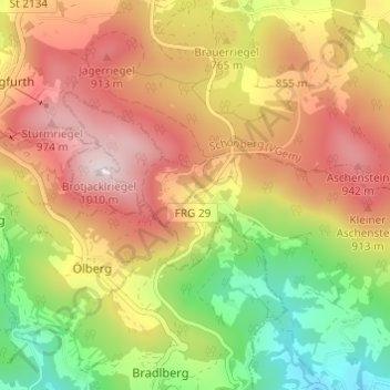 Carte topographique Daxstein, altitude, relief