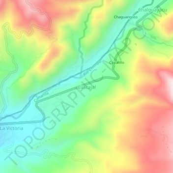 Carte topographique Cascajal, altitude, relief