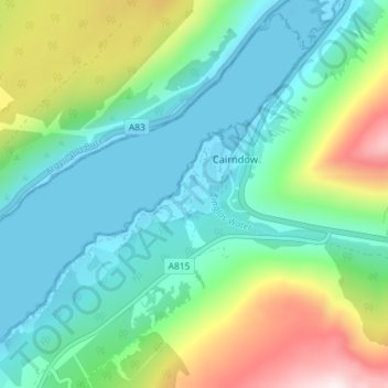 Carte topographique Ardkinglas, altitude, relief