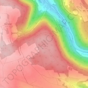 Carte topographique Eichberg, altitude, relief