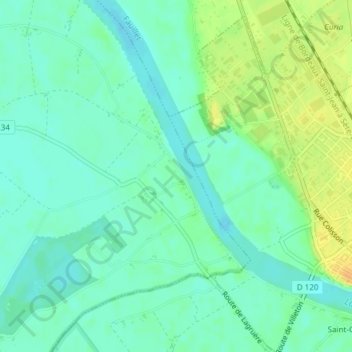 Carte topographique Dades, altitude, relief