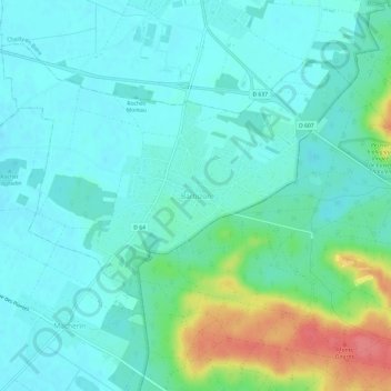Carte topographique Barbizon, altitude, relief