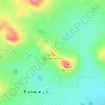 Carte topographique Mount Disappointment, altitude, relief