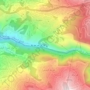 Carte topographique Upper cave, altitude, relief