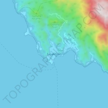 Carte topographique Tapaktuan, altitude, relief