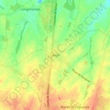 Carte topographique Leuze, altitude, relief
