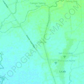 Carte topographique Villarosa, altitude, relief