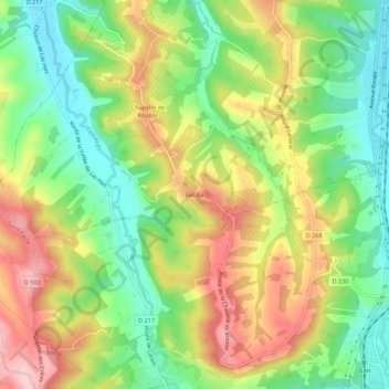 Carte topographique Bel-Air, altitude, relief
