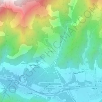 Carte topographique La Frache, altitude, relief