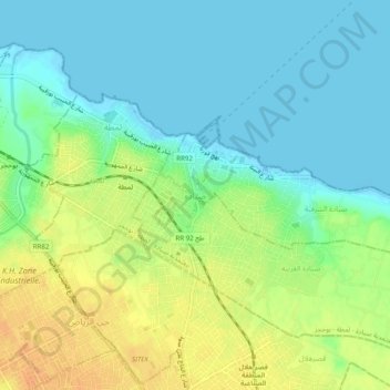 Carte topographique Sayada, altitude, relief