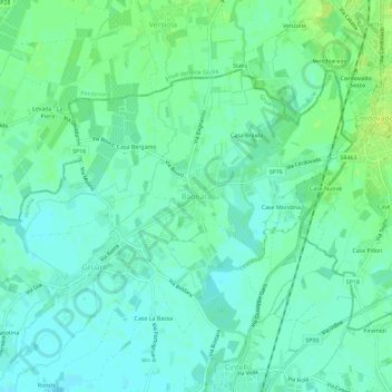 Carte topographique Bagnara, altitude, relief