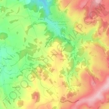 Carte topographique Encizes, altitude, relief