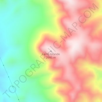 Carte topographique Cerro Grande, altitude, relief