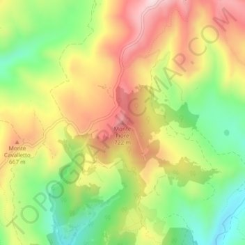 Carte topographique Monte Fiore, altitude, relief
