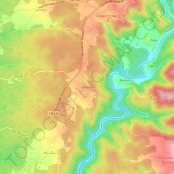 Carte topographique Maçoida, altitude, relief