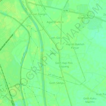 Carte topographique Jatoi, altitude, relief