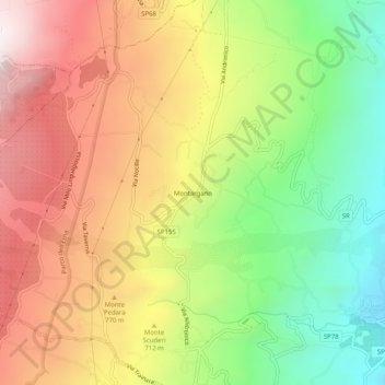 Carte topographique Montargano, altitude, relief