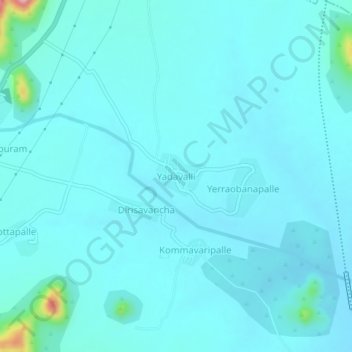 Carte topographique Yadavalli, altitude, relief