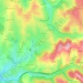 Carte topographique Turin, altitude, relief