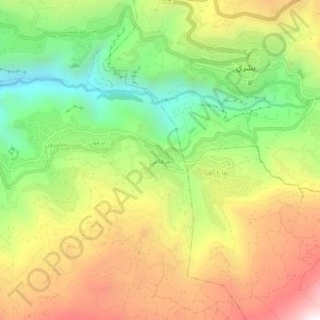 Carte topographique Bqerqacha, altitude, relief