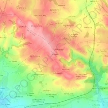 Carte topographique L'Ormeau, altitude, relief