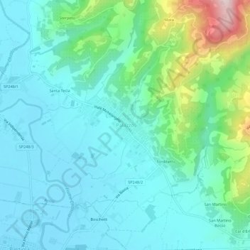 Carte topographique Palazzo, altitude, relief