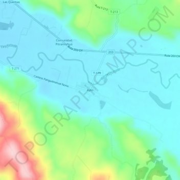 Carte topographique Aylín, altitude, relief