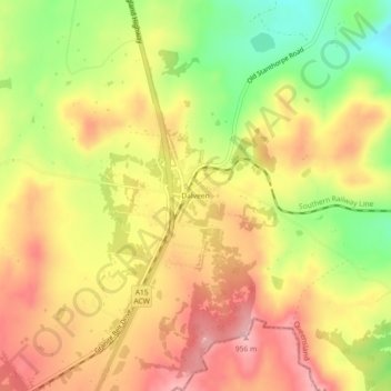 Carte topographique Dalveen, altitude, relief