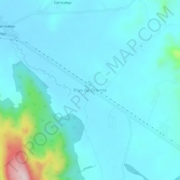 Carte topographique Plan de Oriente, altitude, relief