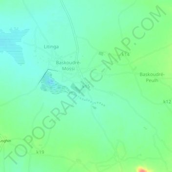 Carte topographique k15, altitude, relief
