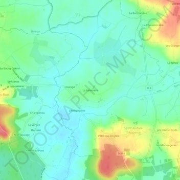 Carte topographique La Galaisière, altitude, relief