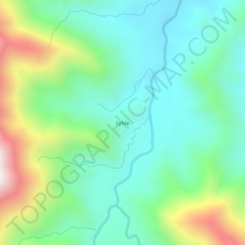 Carte topographique Lybia, altitude, relief