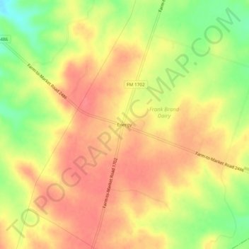 Carte topographique Energy, altitude, relief