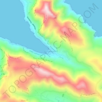 Carte topographique Arginonta, altitude, relief