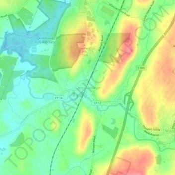 Carte topographique Central Village, altitude, relief