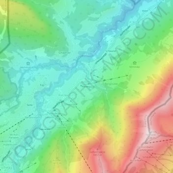 Carte topographique Westegg, altitude, relief