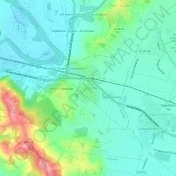 Carte topographique Collestrada, altitude, relief