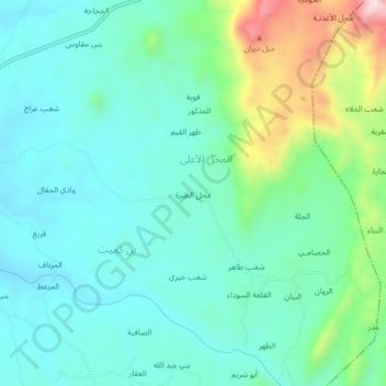 Carte topographique Mahall az Zabrah, altitude, relief