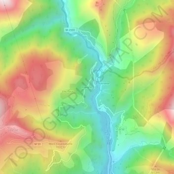 Carte topographique Irougne, altitude, relief